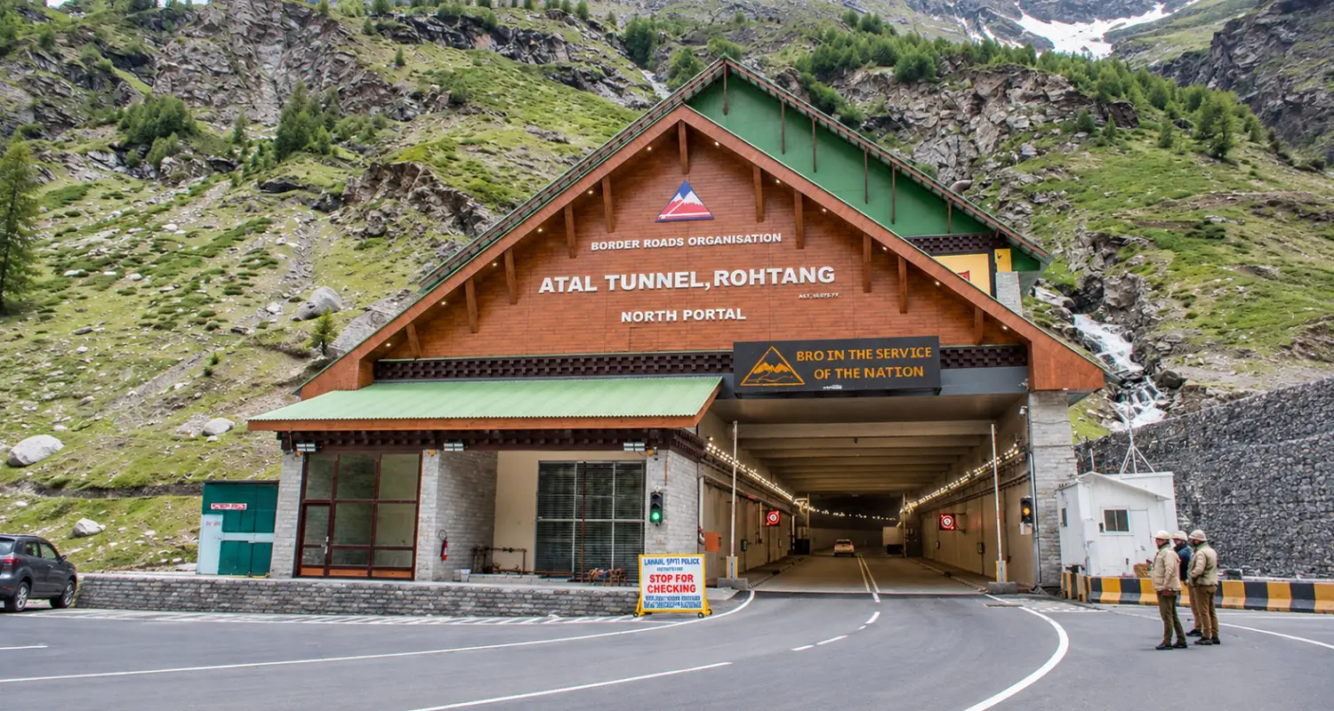 Atal Tunnel entrance near Manali