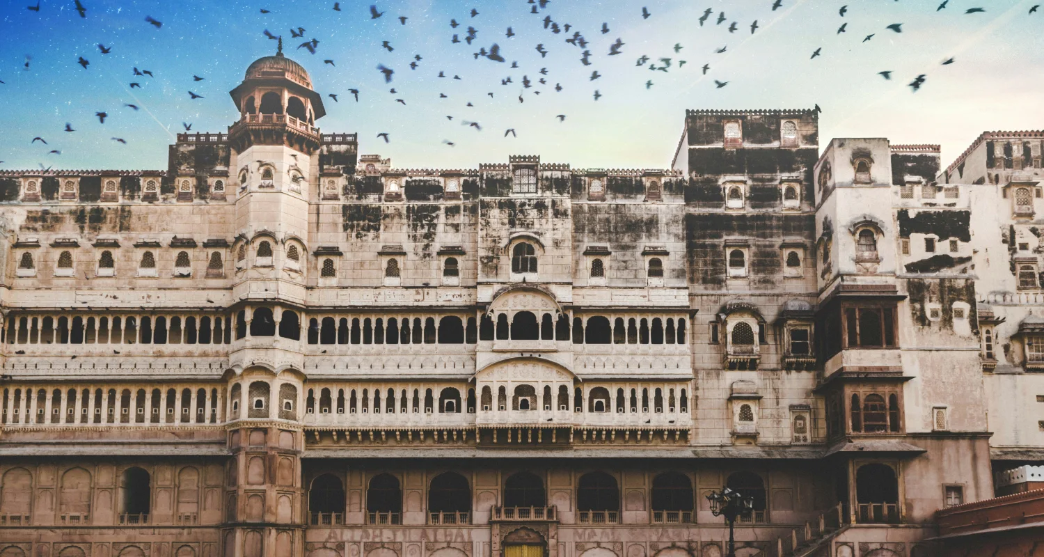Bikaner Rajasthan with Junagarh Fort and desert landscape