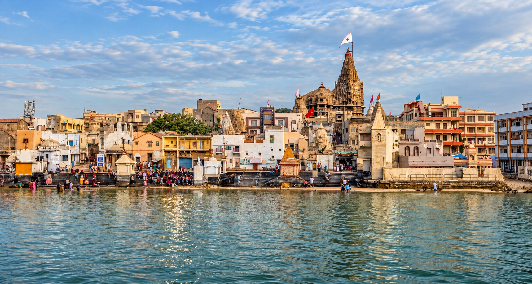 Dwarkadhish Temple pilgrimage site in Dwarka Gujarat