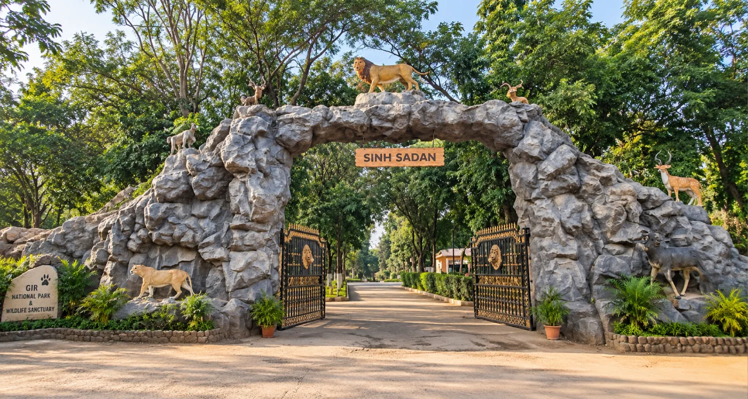Asiatic lion in Gir National Park Gujarat