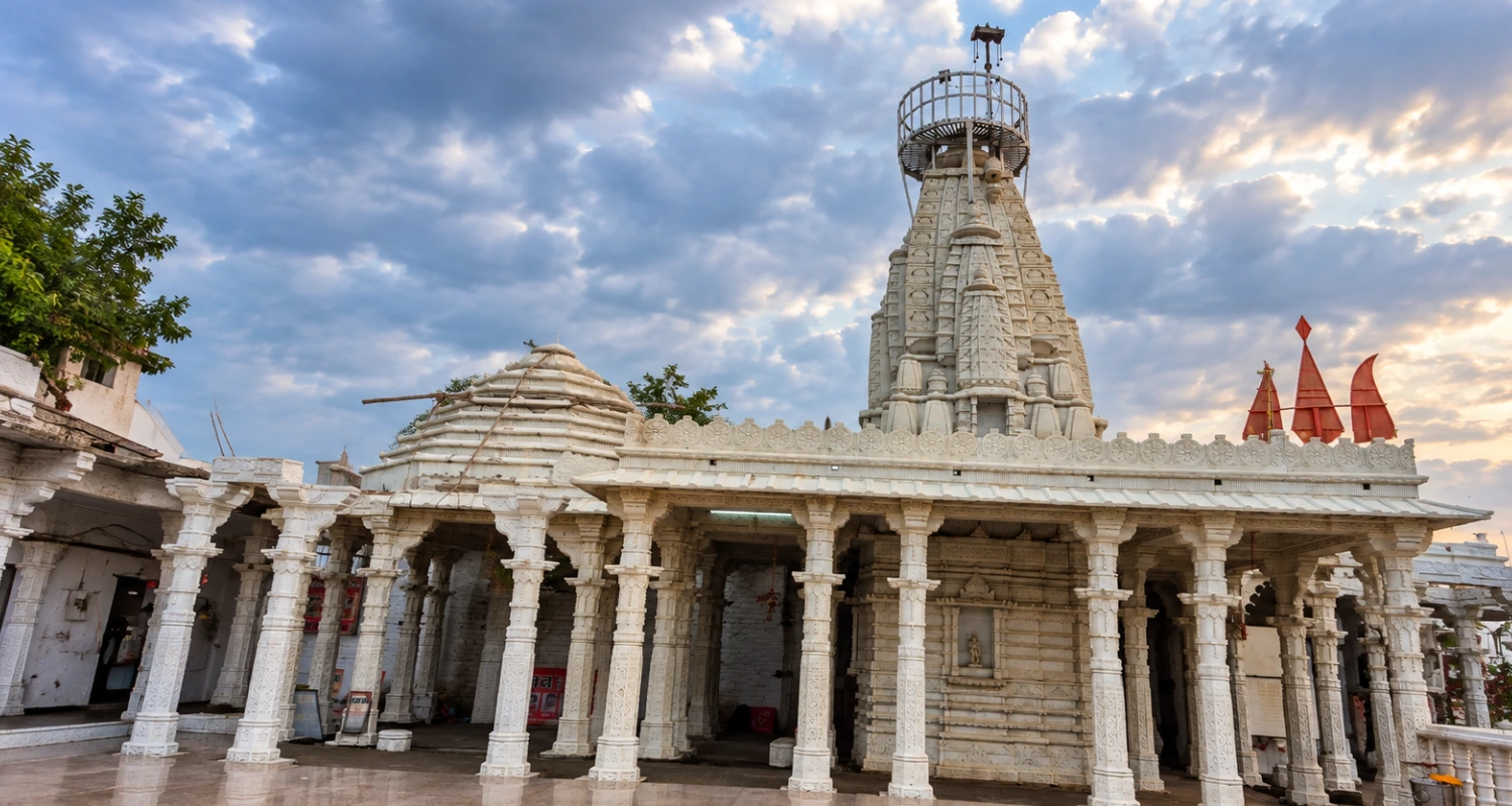 Karni Mata Temple Udaipur with ropeway and city view
