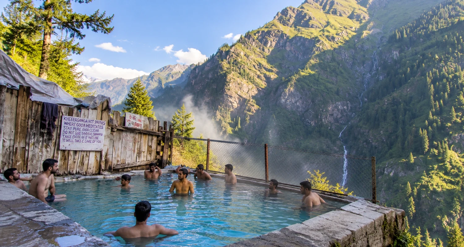 Kheerganga trek and natural hot springs in Parvati Valley