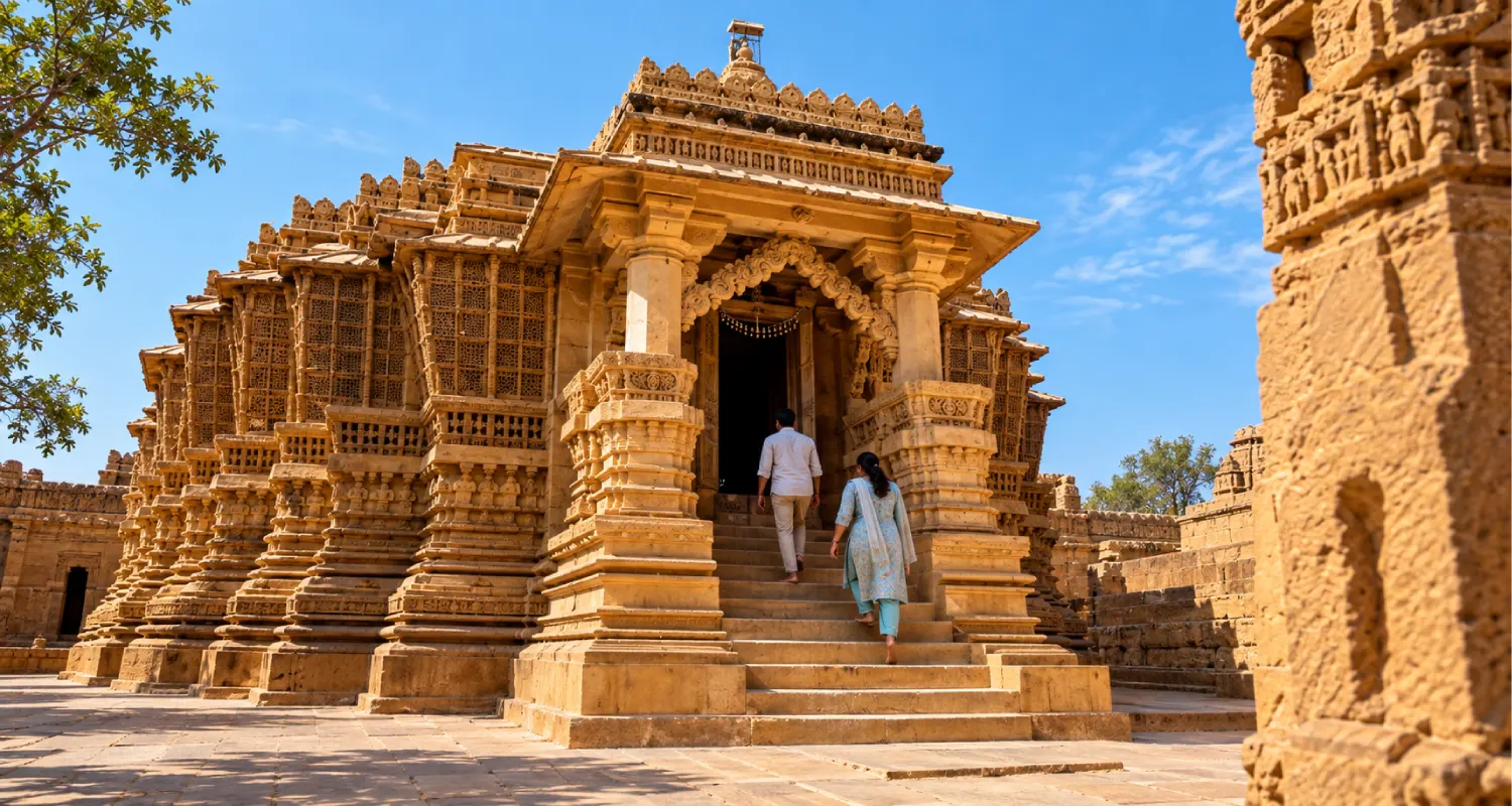 Lodrawa Jain Temple, historic architecture and tourist place near Jaisalmer