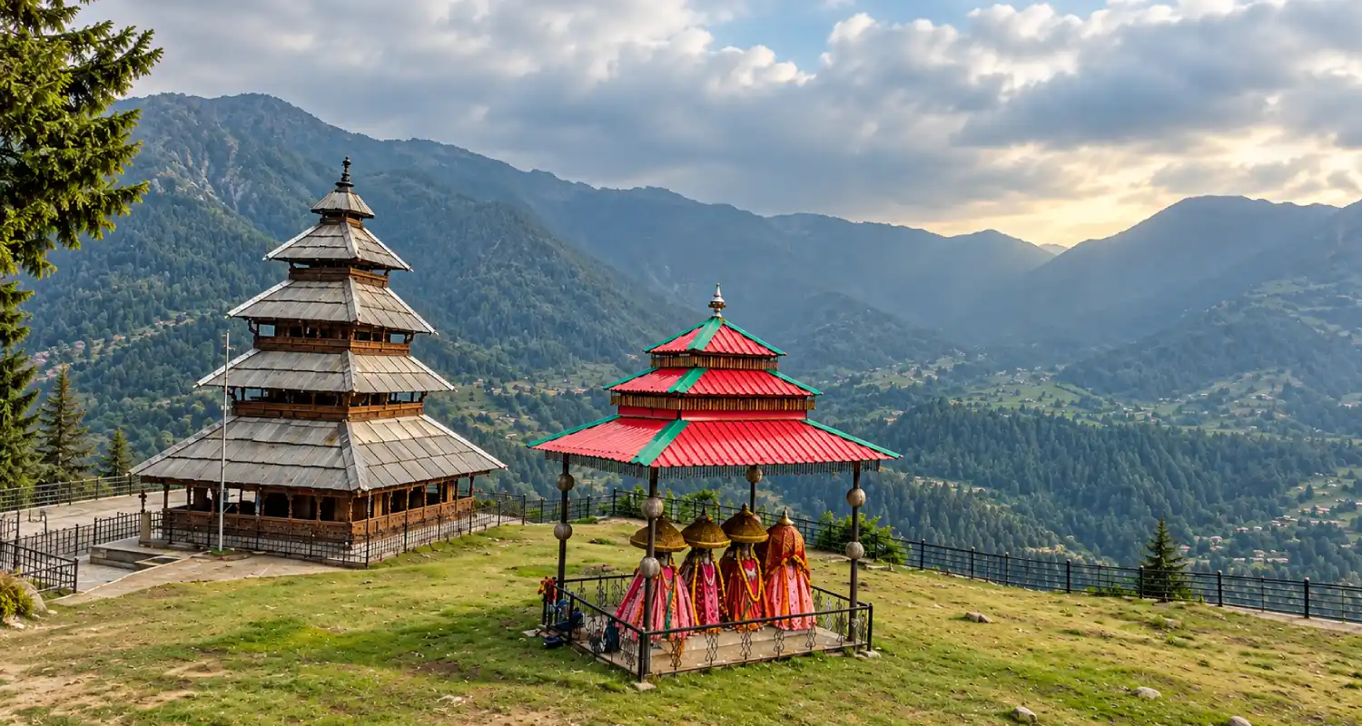 Manu Temple with mountain views in Manali