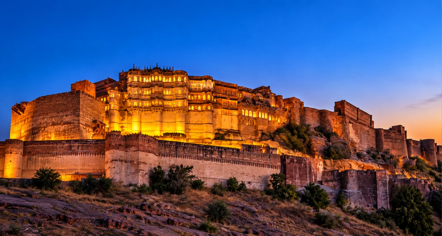 Mehrangarh Fort overlooking the Blue City of Jodhpur