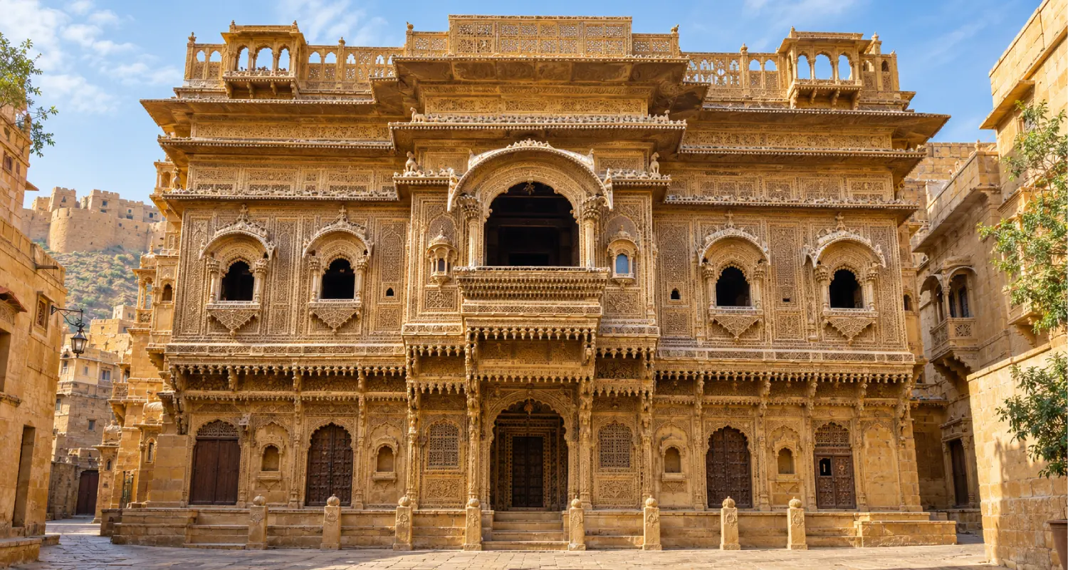 Nathmal Ki Haveli: Nathmal Ki Haveli, historic sandstone haveli and tourist place in Jaisalmer