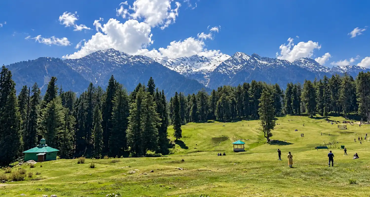 Pahalgam Kashmir Green valley and mountain scenery in Pahalgam, Kashmir