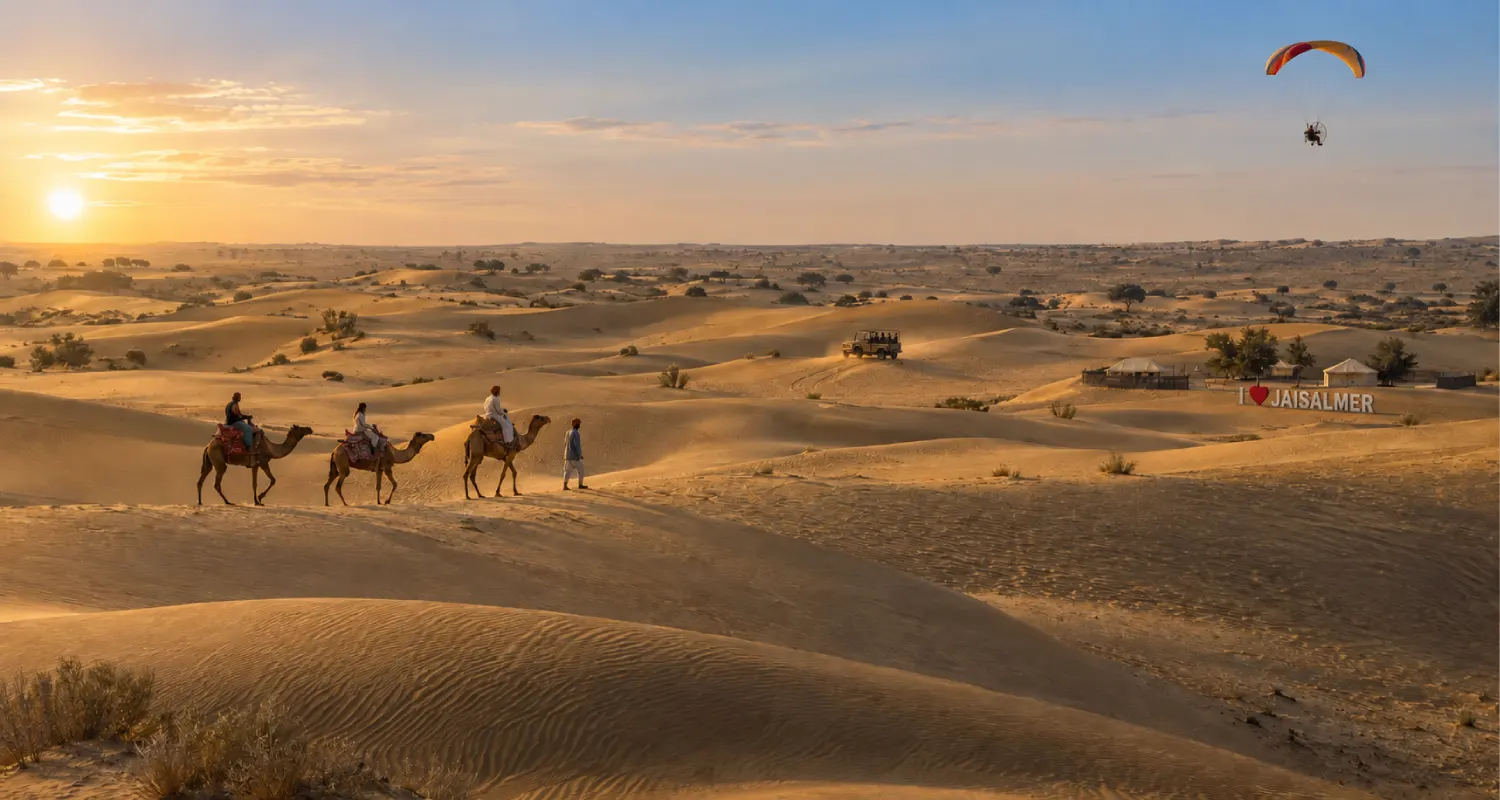 Sam Sand Dunes: Sam Sand Dunes camel safari and desert camping experience in Jaisalmer