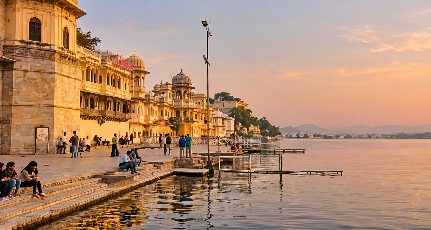 evening time gangaur ghat udaipur
