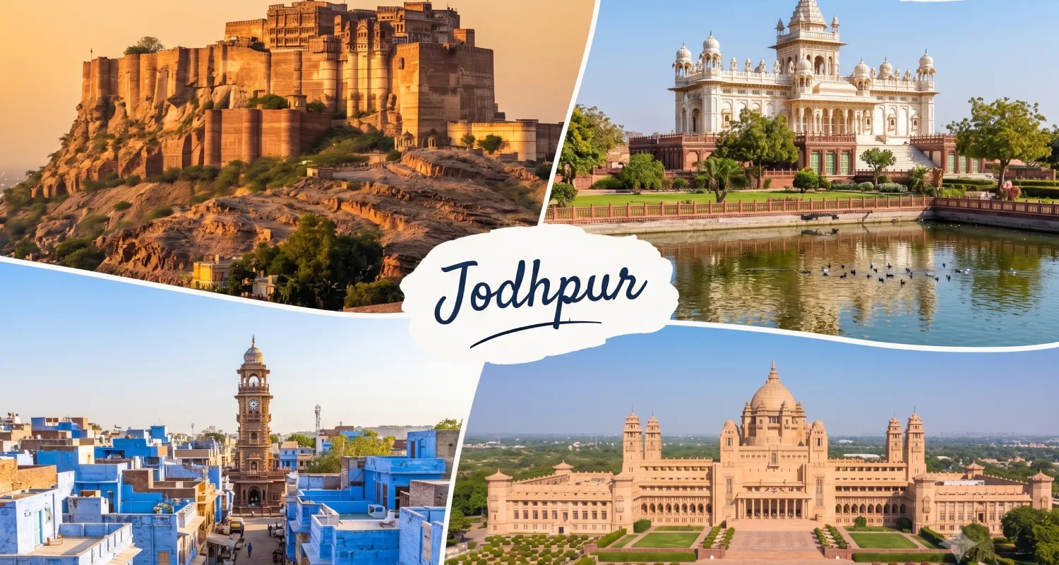 Jodhpur Rajasthan with Mehrangarh Fort and blue city