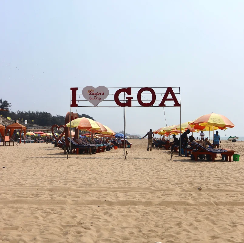 beach scene in Goa, India